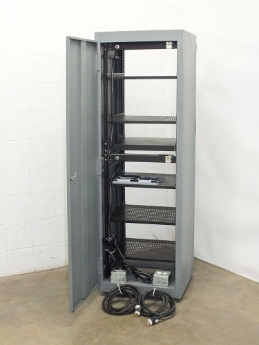 Mobile rack mount enclosure with shelves power castors 35u for sale
