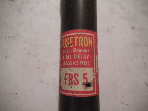 (1) buss fusetron frs 5 , 5 amp dual element time delay fuse used for sale