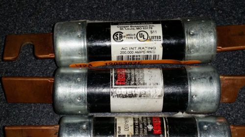 Qty= 3 fusetron 100 amp 250 volt cooper bussman fuses time delay frn-r-100 - new for sale