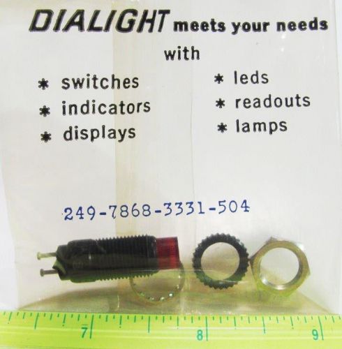1x dialight 249-7868-3331-504 5vdc red short cyl lens 3/8&#034; red led indicator new for sale