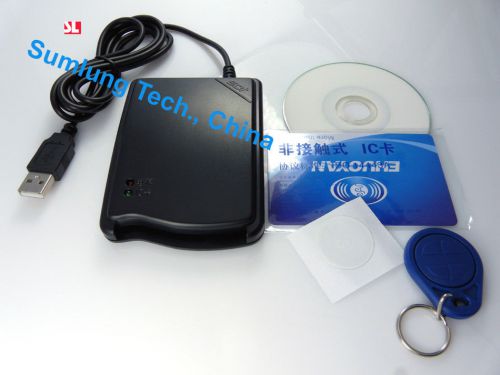 13.56mhz mifare embedded usb rfid reader &amp; writer + 3 card/tags + sdk + software for sale