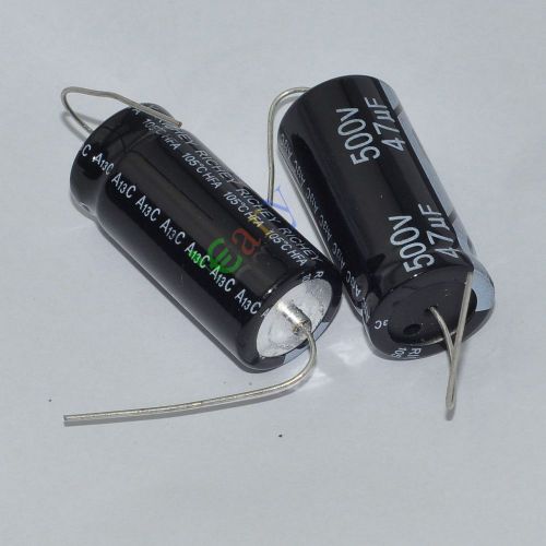 5pcs 500v 47uf 85c new long copper leads axial electrolytic capacitor audio amps for sale
