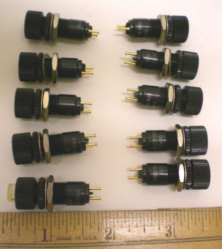10 Miniature Data Lamp Cartridge  Holders  DIALIGHT #508-8738-504,  Made in USA