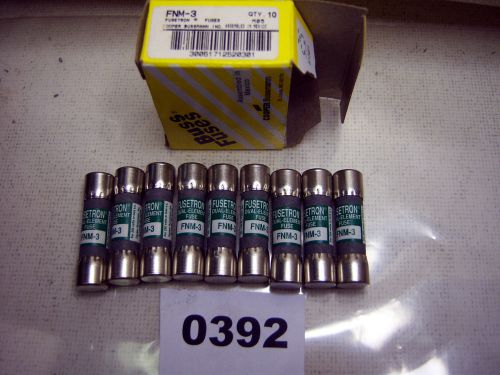 (0392) Lot of 9 Buss FNM-3 Fuses