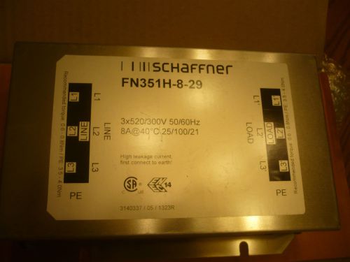 New Schaffner FN351H-8-29 FN351H829 High Power Filter, 8 A, Three Phase