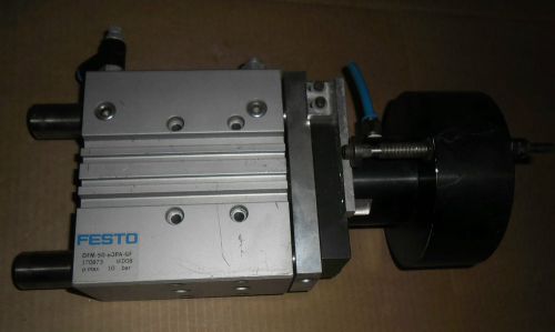 Festo pneumatic guided cylinder dfm-50-80pa-gf 170873 with mount for sale
