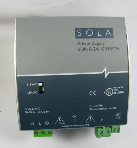 Sola hevi-duty device net ready power supply sdn8-24-100reda 24vdc usg for sale