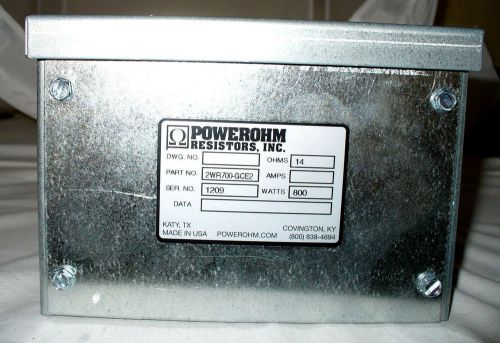 Powerohm Dynamic Braking Resistor 2wr700-GCEZ 800 watts 14 Ohms
