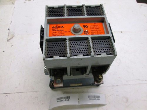 ABB ASEA EFLG280-G20R 280 amp 2 pole 500V 150 hp max DC contactor New old stock