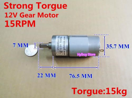 12v dc gear motor 15rpm slow long shaft metal gear strong torque large moment for sale