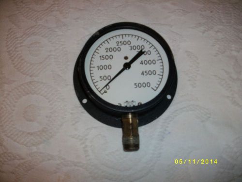 Vintage steam pressure gauge 5000 psi reading industrial steampunk for sale