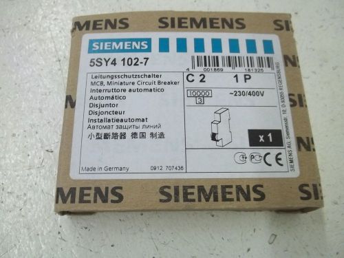 SIEMENS 5SY4102-7 MINIATURE CIRCUIT BREAKER C2 1P *NEW IN A BOX*