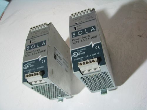 Sola 24vdc Power Supply SDN 2.5-24-100P 24VDC 2.5 AMPS lot of 2