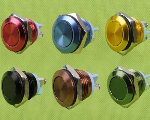 6pcs 16mm start horn button momentary stainless steel metal push switch for sale