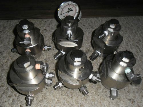 Lot of 6 tescom 44-2661-242-128 stainless steel pressure regulators for sale
