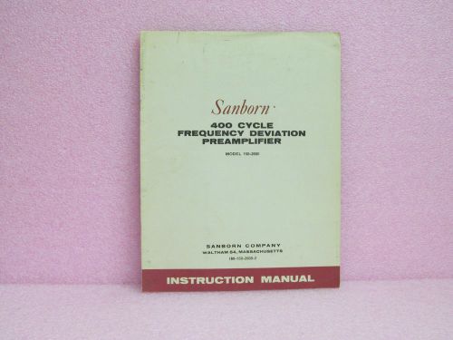 Sanborn/HP Manual 150-2600 400 Cycle Frequency Deviation Preamp. Instr. Man/Sch