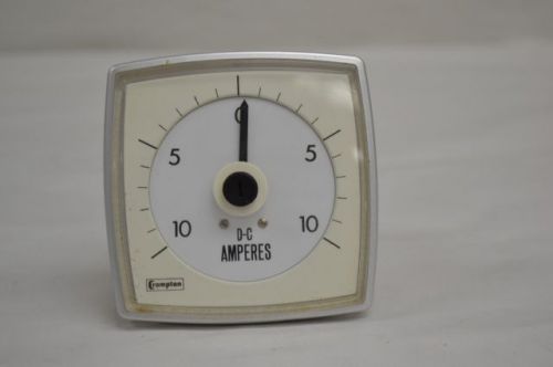 CROMPTON 016-05CA-GBNG 10-0-10A AMP DC AMPERES AMMETER PANEL METER D203718