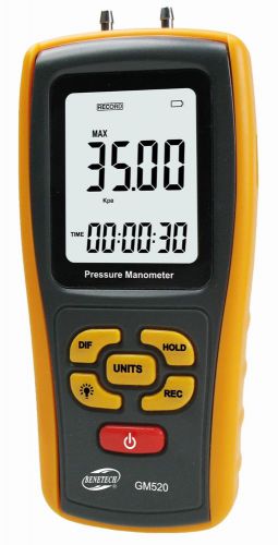 Digital differential pressure meter gauge manometer 35kpa 5psi usb gm520 for sale
