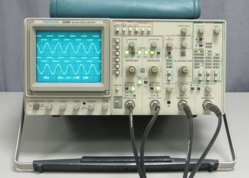 Tektronix 2246 100 MHz 4-Ch Oscilloscope with Cover and Manual