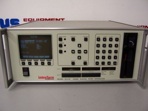 7928 INTERFACE TECHNOLOGY RS-670-3 DIGITAL WORD GENERATOR 40 MHZ