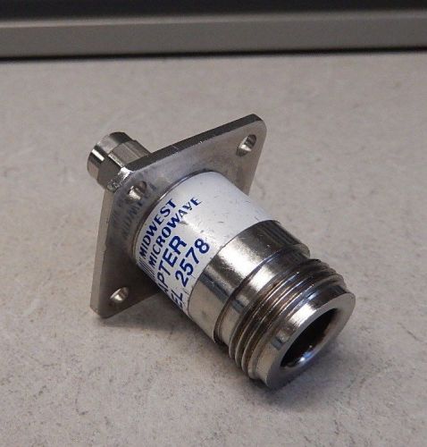 MIDWEST MICROWAVE EMERSON 2578-NF-SMM-02 ADAPTER SMA - N 4 HOLE FLANGE 963