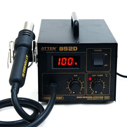 Atten at852d lcd display hot air solder rework station - 550w 1-8 level 220v esd for sale