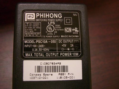 Genuine phihong psc10a-050  ip 100-240v 50/60hz 0.3a  op +5v 2a for sale