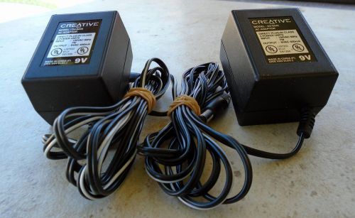 Set of 2 Creative AC Adapter Class 2 Power Unit Genuine/OEM Output 9VAC 400mA DV