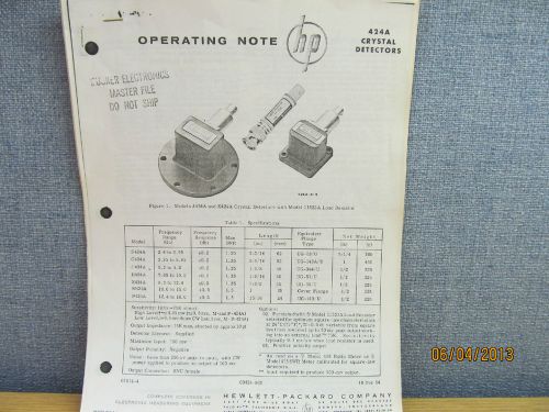 Agilent/HP 424A Crystal Detectors Operating Note (12/16/1964)