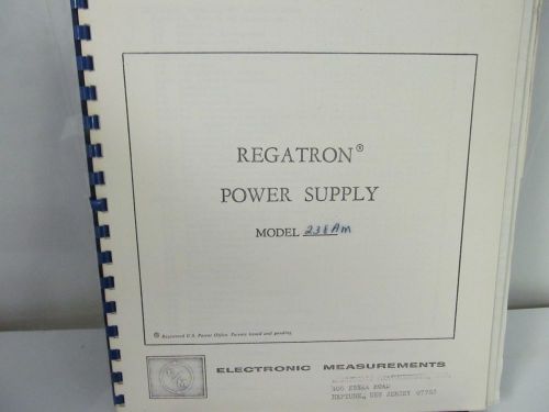 Electronic Measurements 238-AM Power Supply: Instruction Manual w/ Schematics
