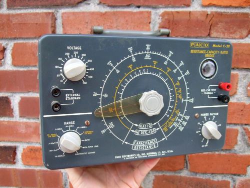 Vintage PACO C-20 Capacity-Resistance Tester Works perfect