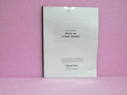 Wavetek Manual 144 HF Sweep Generator Operating Manual Only (8/77)