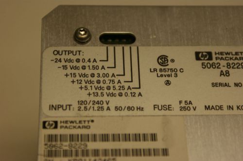 HP/ Agilent 8594 Series Spectrum Analyzer Power Supply HP PN: 5062-8229. A8