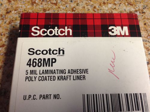 3M Scotch 468MP 5mil Laminating Adhesive Poly Coated 5 Mil x 1&#034; x 108&#034; Tape