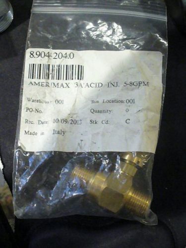 NEW  89042040  Amerimax Acid Injector w/Special Inlet Check Valve