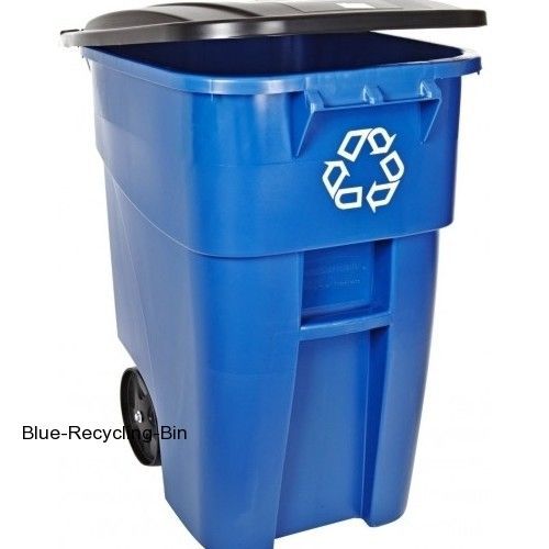 Rubbermaid Trash Can Recycling Bin 50 Gallon Brute Outdoor Garbage Container Lid