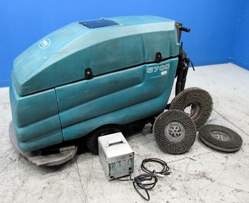 TENNANT INDUSTRIAL-STRENGTH WALK BEHIND SCRUBBER - #5700 w/ CHARGER &amp; BRUSHES