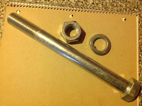 Lot of 3 sets new 1&#034; x10&#034; hex bolt zinc coated nut and lock washer for sale