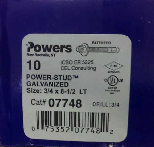 Powers fasteners power-stud galvanized 3/4 x 8 1/2 long thread anchors for sale