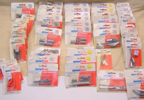 Lot of 50+ NOS Lag Shields, Lead Anchors, Toggle Bolts, Plastic Anchors &amp; More