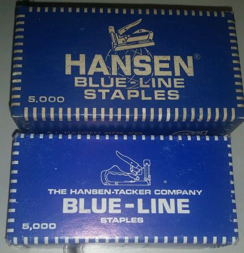 VINTAGE HANSEN TACKER COMPANY BLUE-LINE #43 &amp; 23/16&#034; STAPLES 2X 5000 COUNT BOXES