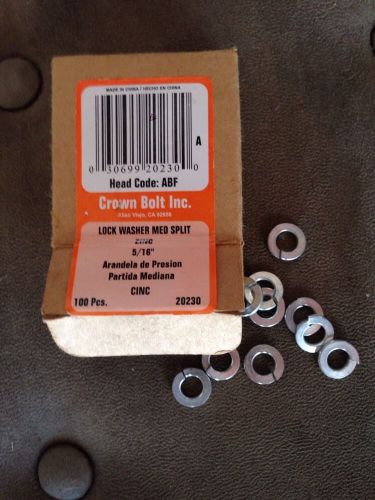 Crown bolt (80+ pcs) 5/16&#034; med split lock washers - zinc plated #20230 abf for sale
