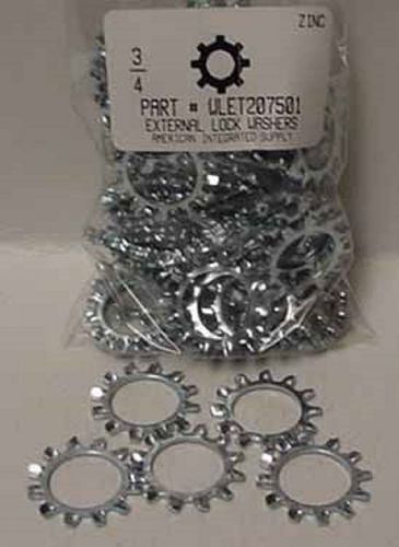3/4 External Tooth Lock Washers Steel Zinc Plated (10)