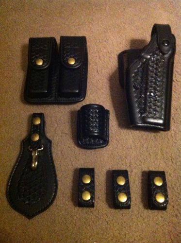 Bianchi duty belt security police accumold elite glock 17 22 basketweave for sale