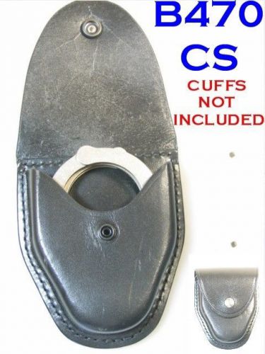 B470 cs g&amp;g plain black police large handcuff case for asp or hiatt hinged for sale