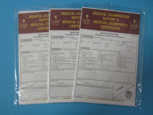 Lot of 3 JJ Keller 6147 (15MP) Medical Examination Report Examiner&#039;s Certificate
