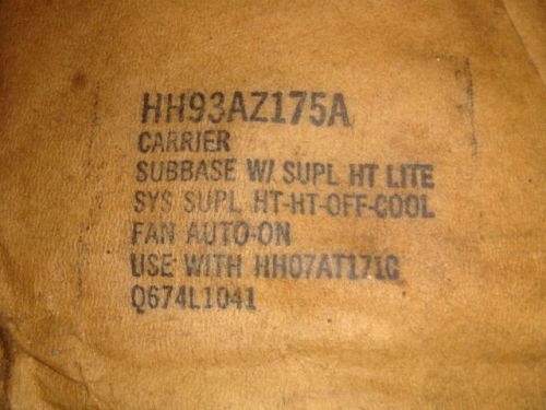 NEW, CARRIER, HH93AZ175A, SUBBASE, NEW IN FACTORY PACKAGING