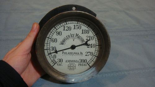 Antique vintage winkler ice machine co. ammonia gauge. u.s. gauge co. n.y. for sale