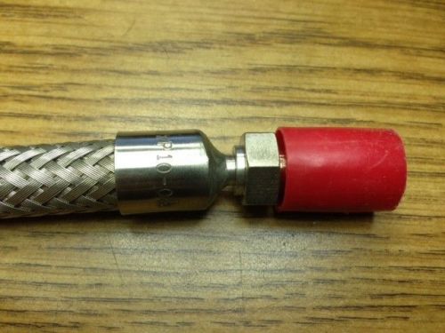 Parker MAWP10-04 Swagelok SS-XT4AS4AS4-24, 1/4&#034; to 1/4&#034; Braid, Smooth Bore PTFE