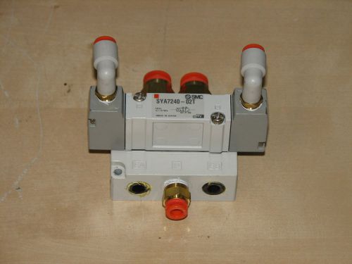 SMC SYA7240 02T 5-Port Air Operated Base Mount Valve W/ Air Fittings